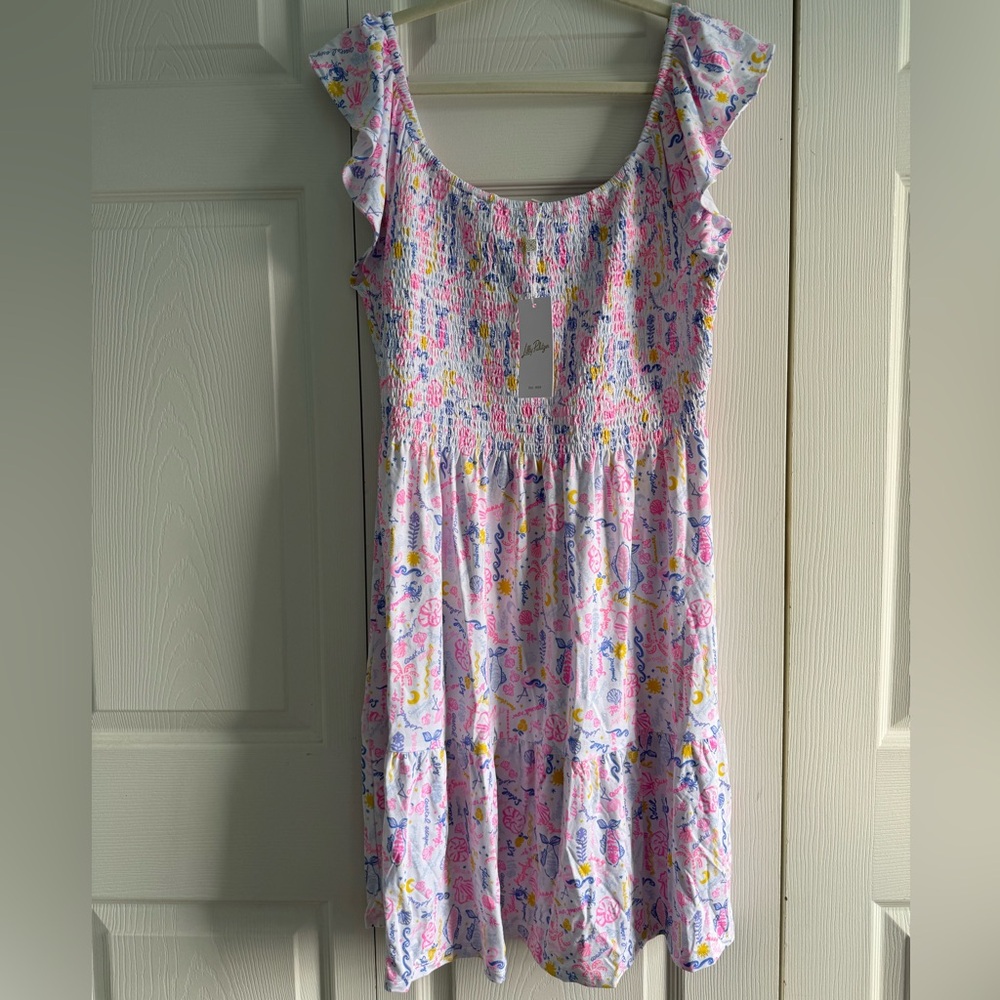 NWT Lilly Pulitzer Jilly Smocked Dress Summer Serenade, XL - Picture 5 of 8